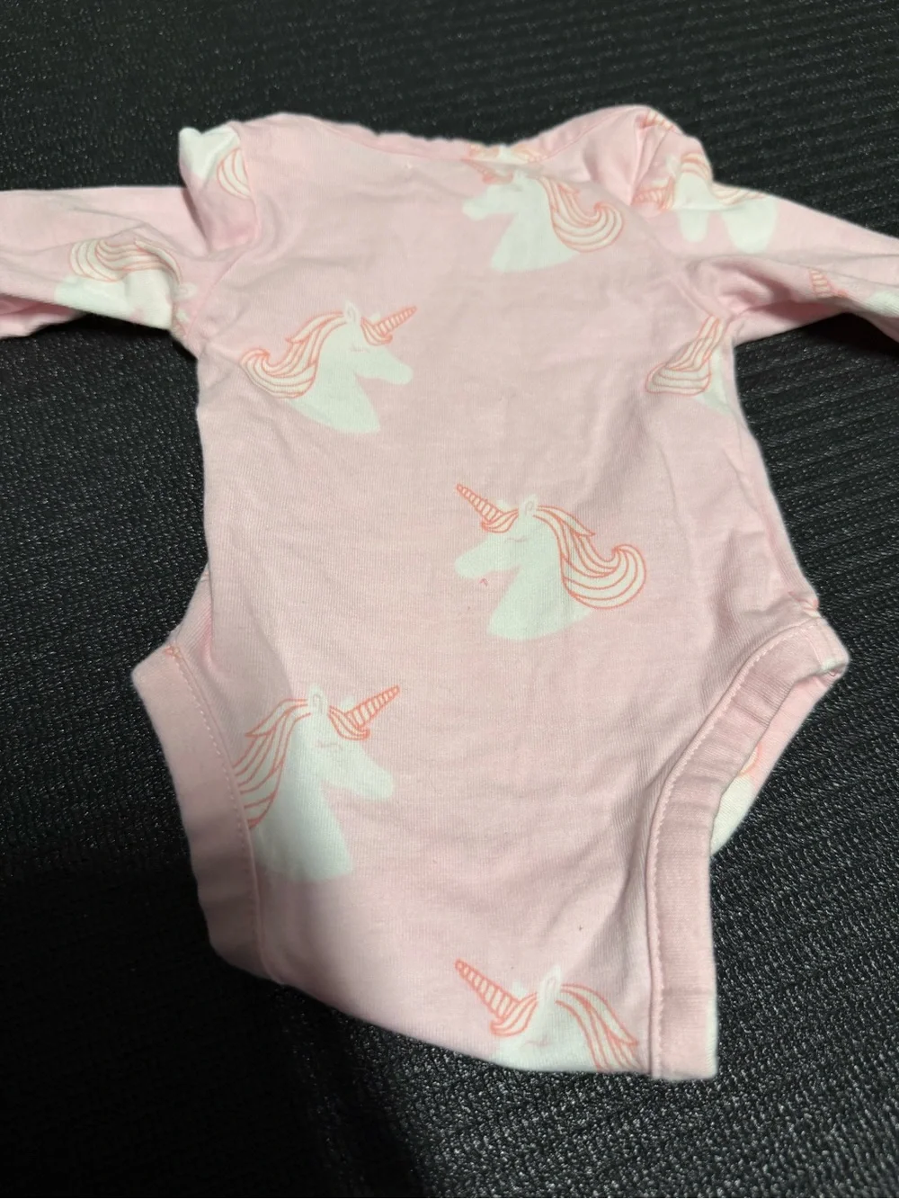 Soft Pink Unicorn Long-Sleeve Baby Bodysuit